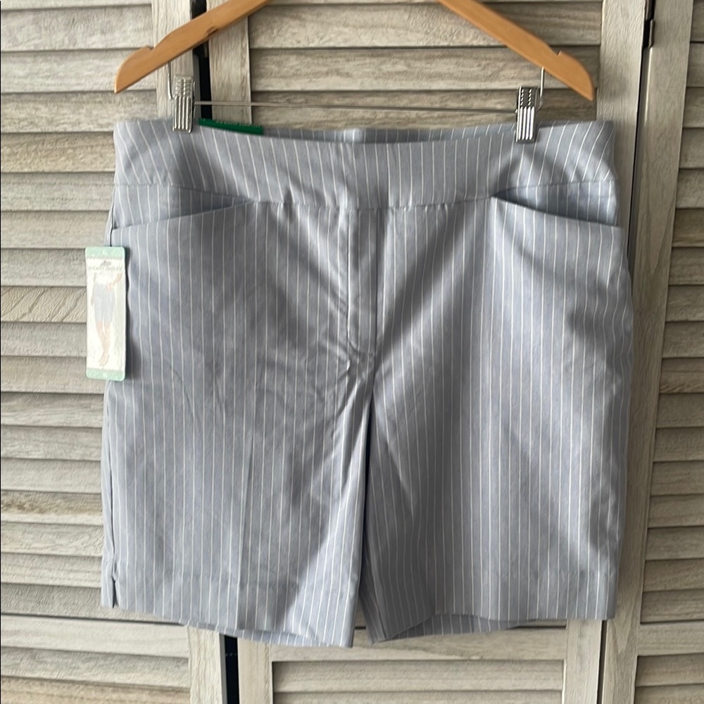 Hilary Radley Light Blue Striped Women's Bermuda Shorts